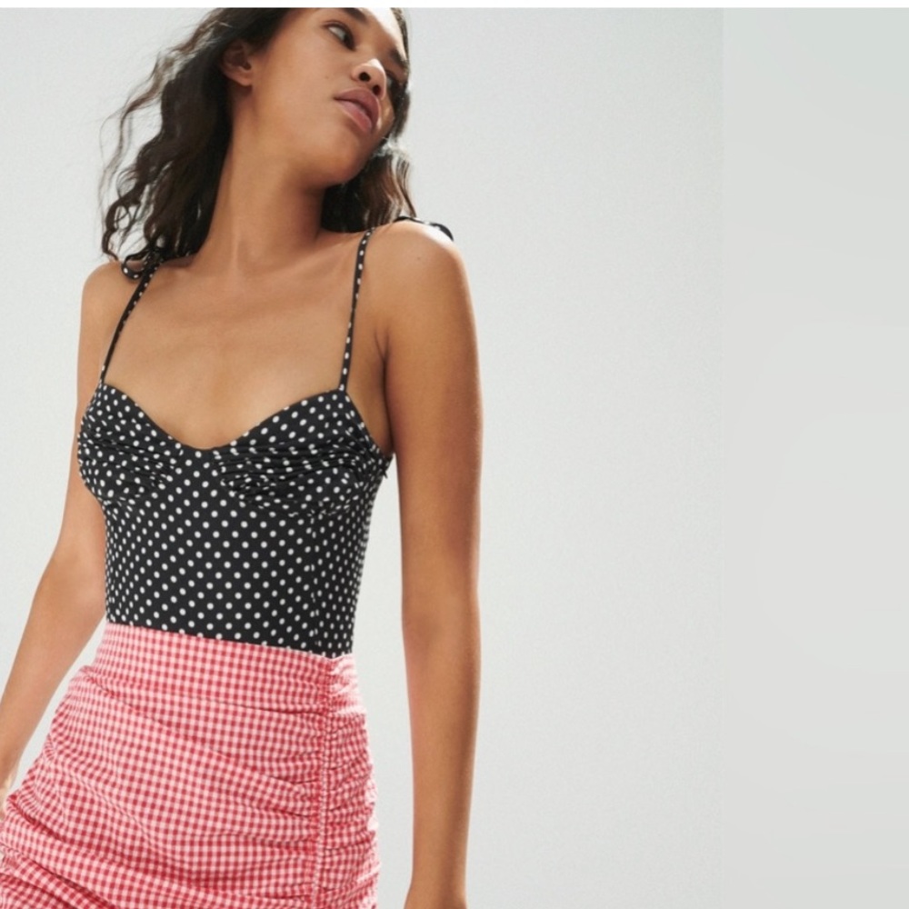 Zara Black Polka Dot Bodysuit